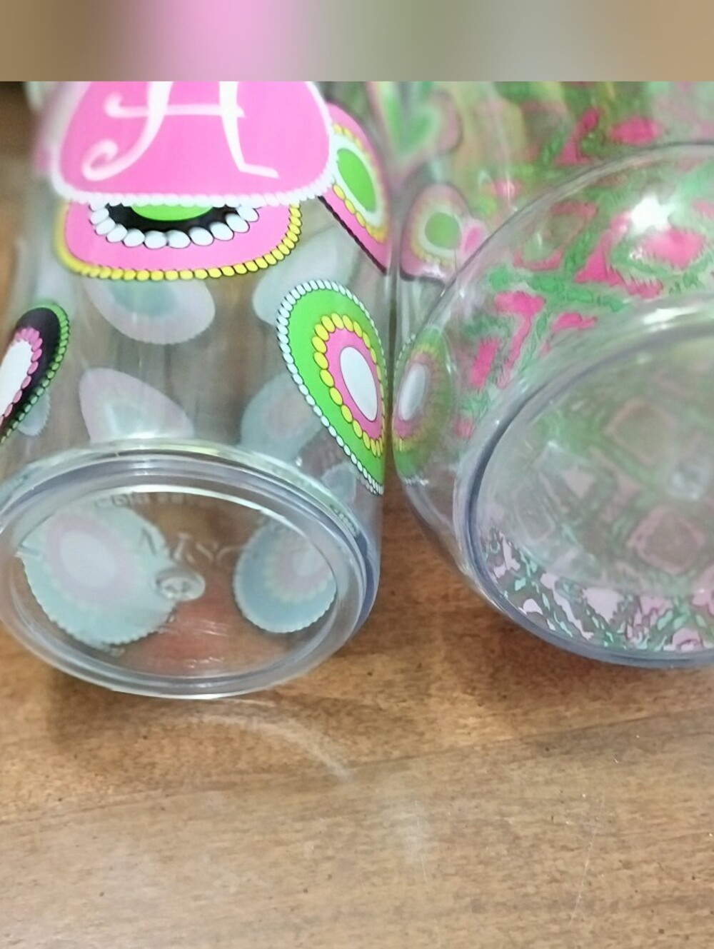 🌺NWOT 2 Decorative Initial "A" Acrylic Drink Cups🌺 - Picture 10 of 10